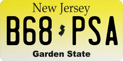 NJ license plate B68PSA