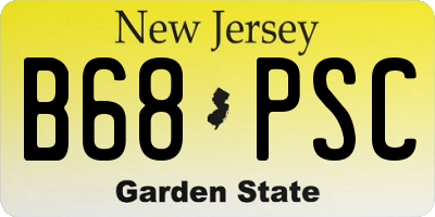 NJ license plate B68PSC
