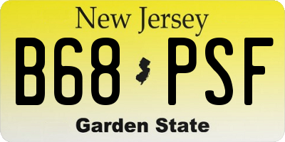 NJ license plate B68PSF
