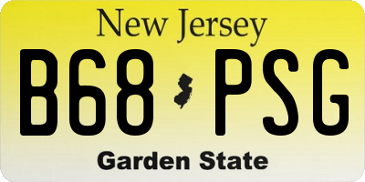 NJ license plate B68PSG