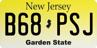 NJ license plate B68PSJ
