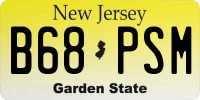 NJ license plate B68PSM