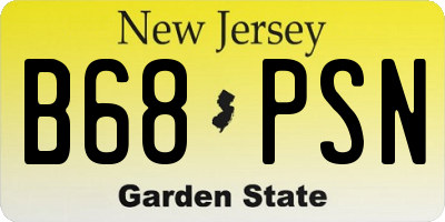 NJ license plate B68PSN