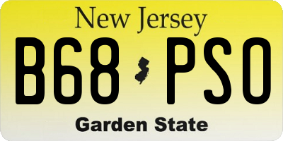 NJ license plate B68PSO