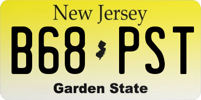 NJ license plate B68PST