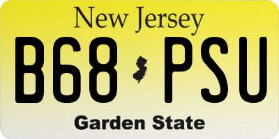 NJ license plate B68PSU