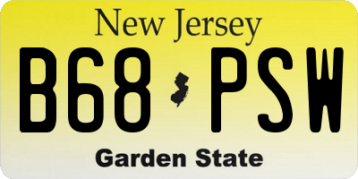 NJ license plate B68PSW