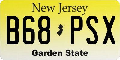 NJ license plate B68PSX