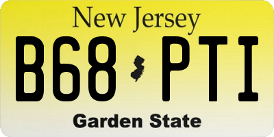 NJ license plate B68PTI