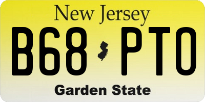 NJ license plate B68PTO