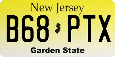 NJ license plate B68PTX