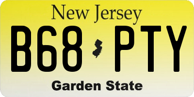 NJ license plate B68PTY