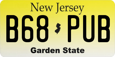 NJ license plate B68PUB