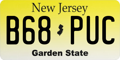 NJ license plate B68PUC