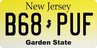 NJ license plate B68PUF