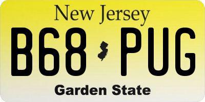 NJ license plate B68PUG