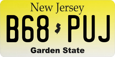 NJ license plate B68PUJ