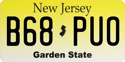 NJ license plate B68PUO