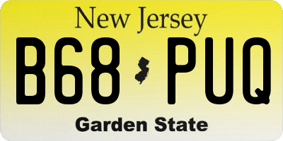 NJ license plate B68PUQ