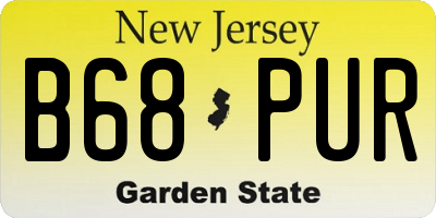 NJ license plate B68PUR