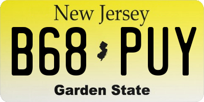 NJ license plate B68PUY