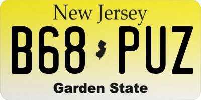 NJ license plate B68PUZ