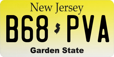 NJ license plate B68PVA