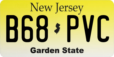 NJ license plate B68PVC