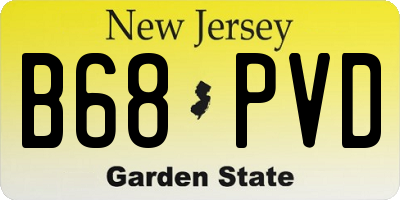 NJ license plate B68PVD