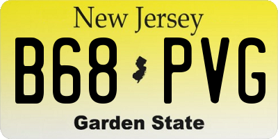 NJ license plate B68PVG