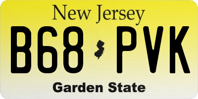 NJ license plate B68PVK
