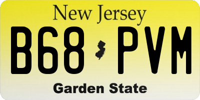 NJ license plate B68PVM