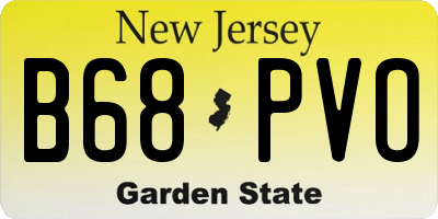 NJ license plate B68PVO