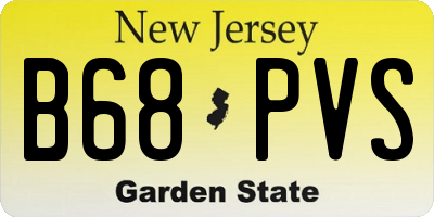 NJ license plate B68PVS