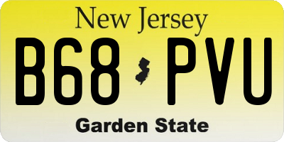 NJ license plate B68PVU