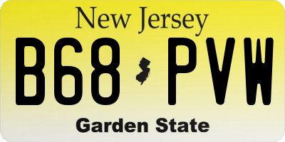 NJ license plate B68PVW