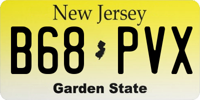 NJ license plate B68PVX