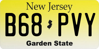 NJ license plate B68PVY