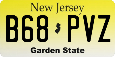 NJ license plate B68PVZ