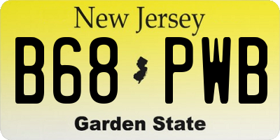 NJ license plate B68PWB