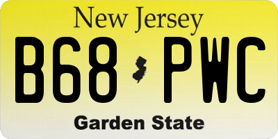 NJ license plate B68PWC