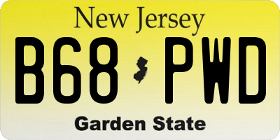 NJ license plate B68PWD