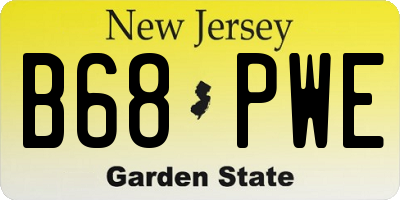 NJ license plate B68PWE