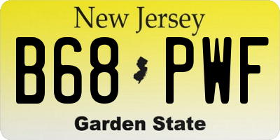 NJ license plate B68PWF