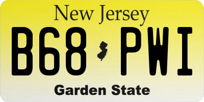 NJ license plate B68PWI
