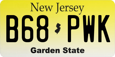 NJ license plate B68PWK