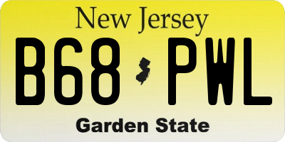 NJ license plate B68PWL