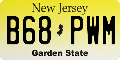 NJ license plate B68PWM