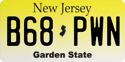 NJ license plate B68PWN
