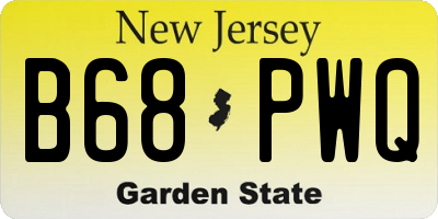 NJ license plate B68PWQ